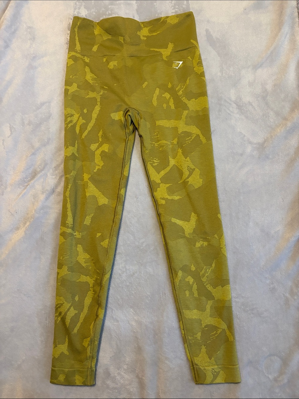 Gymshark Women’s Olive Camo High-Rise Leggings - Yellow-Green Camo